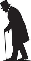 Echoes of a Bygone Era - The Distinguished Figure in Top Hat and Cane vector