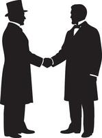 Gentlemen's Agreement Silhouette - Vintage Handshake and Partnership vector