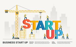 Business startup construction image vector