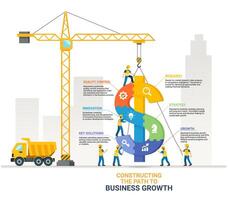 Building business growth strategies illustration vector