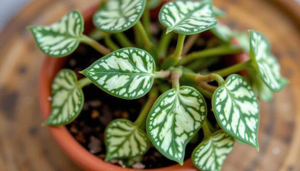 cerca arriba ver de un en conserva cuerda de tortugas planta con estampado hojas parecido a Tortuga conchas foto