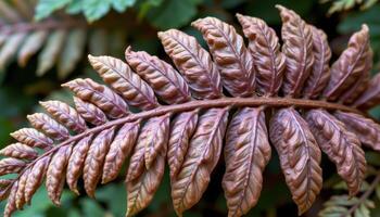 close up view of the smooth texture and layered patterns of a bird's nest fern. photo