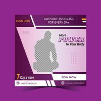 Fitness Social Media Post Design Template vector