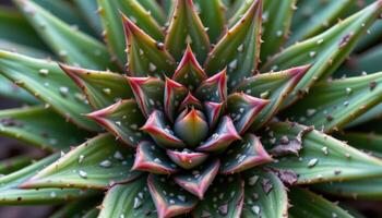 close up view of a dense cluster of aloe juvenna with spiked triangular leaves forming compact growth photo