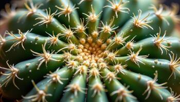 close up view of a crested cactus with fan like growths covered in tiny bumps and fine textures photo