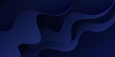 Abstract dark blue geometric wave background. Paper cut pattern, fluid wave pattern, simple design. eps10 vector