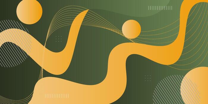 Abstract green and orange wave banner background. Trendy shape pattern with wave line design and fluid shape elements. eps10 vector