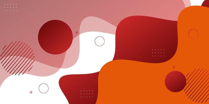 Red and orange geometric business banner design. Creative banner design with wave shape as template. Simple design on white horizontal banner. Eps10 vector