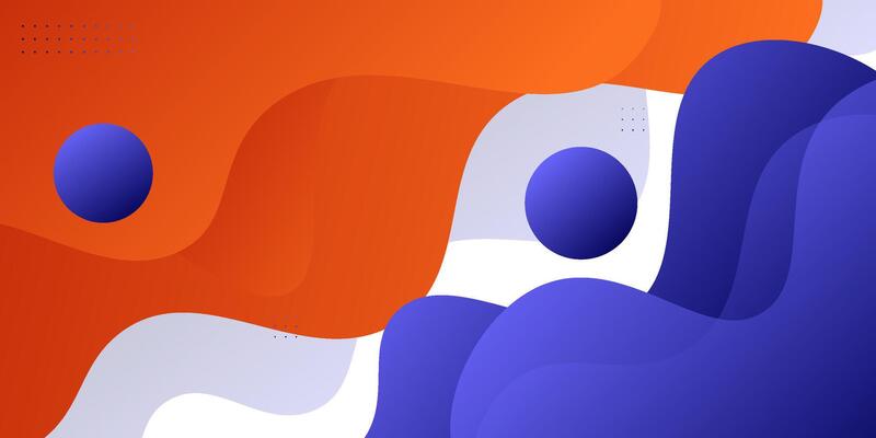 Abstract blue and orange wave banner background with a simple background pattern. Colorful wave pattern on a white background. eps10