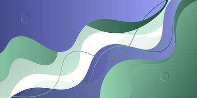 Abstract wave banner background with blue and green gradient design elements. Trendy minimalist wavy geometric pattern background. EPS10. vector