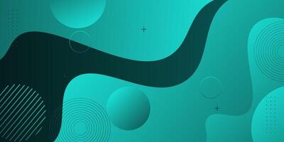 Abstract geometric background in bright colors with a green-blue gradient. Simple wavy lines in the background. EPS10. vector