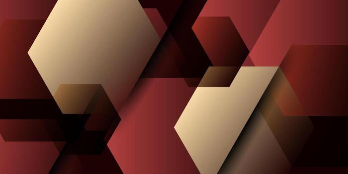 Abstract 3D background with hexagonal pattern. Modern design with simple geometric shapes, red and brown patterns. Eps10 vector