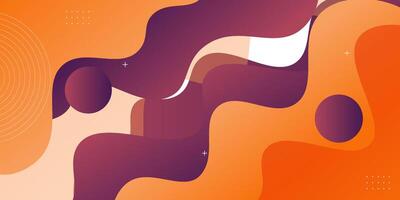 Abstract purple and orange gradient paper cut wave background. Realistic fluid wave pattern design. EPS10. vector
