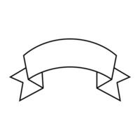 decorative ribbon icon over white background, line style design, illustration vector