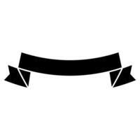ribbon banner decoration isolated icon illustration graphic design black and white vector