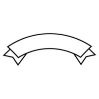 ribbon banner decoration isolated icon illustration design black and white vector