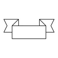 banner ribbon decoration icon illustration design graphic flat style black and white vector