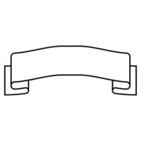 decorative ribbon banner web icon over white background, line style, illustration vector