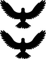 White dove flying silhouette illustration vector