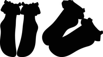 Short Christmas Socks, Illustration in silhouette style. vector