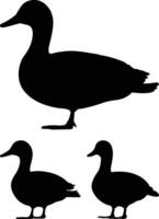 Duck silhouette - side view illustration. vector