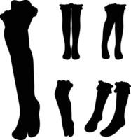 Long Christmas Socks, Illustration in silhouette style. vector