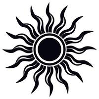 Bohemian Minimalist Sun with Wavy Rays vector