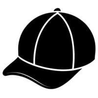 Isolated Black Silhouette of a Single Baseball Cap vector