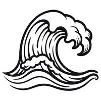 Stylized Blue Ocean Wave Swell on a White Background vector
