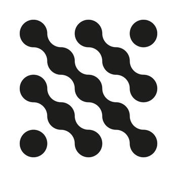 Metaball icon. Connected dots sign. Point movement sample. Connected blobs. Metaballs transition. Flat logo. Integration abstract symbol. Circles pattern. vector