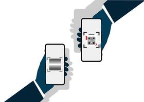 Transaction with QR Code. Payment, Bill, Scan. Stock illustration vector