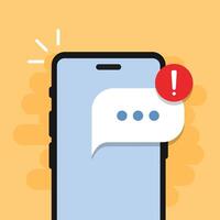 Phone notifications icon in flat style. Reminder message sign business concept. vector