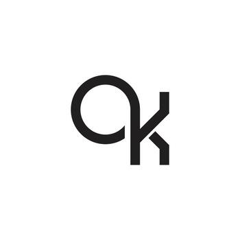 letters ok simple geometric loop linear symbol vector