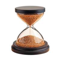 A classic hourglass with sand flowing through it png
