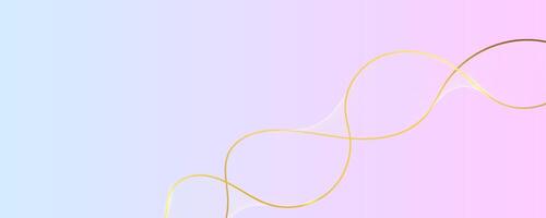 Minimal pastel background with golden wave lines, elegant and soft design for feminine themes vector