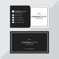 Black and white modern creative business card and name card simple clean template, white Accents, Minimal Business Card Layout with Black visiting card, vector