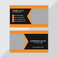 Double-sided creative modern business card, black and cyan color, stylish business card template with abstract background, and image, style, visiting card. vector