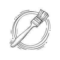 A brush is drawn in a circle on a white background vector