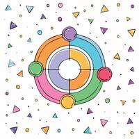 A colorful circle with a circle in the middle and a circle around it vector
