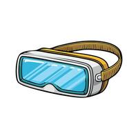 Virtual Reality Headset Illustration, Tech Concept, Digital Art, Bold Colors, Modern Design vector