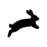 silhouette of jumping rabbit illustration vector