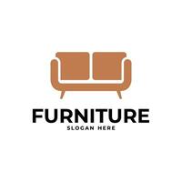 simple sofa furniture logo design vector