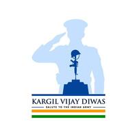 honoring kargil vijay diwas and indian army illustration vector