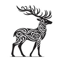 Collection of Decorative Deer in Tribal Abstract Pattern vector
