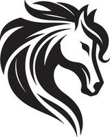 A horse head logo with a black and white design vector