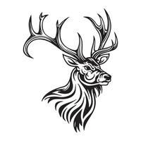 Elegant Deer Silhouette Line Art Illustration vector