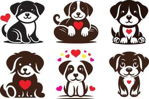 Dog stickers set vector