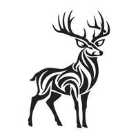 Hand Drawn Deer Silhouette Artwork vector