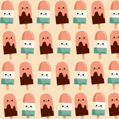 Cute Seamless Ice Cream Pattern Summer