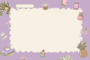 purple cute background with frame vector